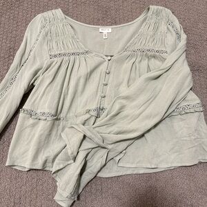 Madewell Light Green Button-Up Blouse